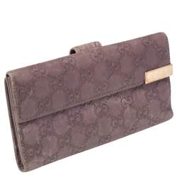 Gucci Old Rose Guccissima Leather Trademark Continental Wallet