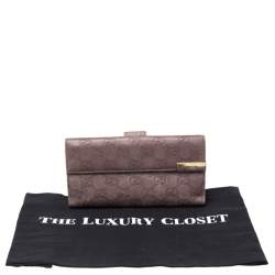 Gucci Old Rose Guccissima Leather Trademark Continental Wallet