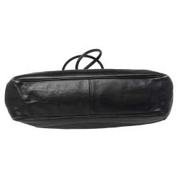 مملوكة مسبقًا Gucci Black Denim and Leather Vintage Slide Frame Shoulder Bag