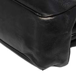 مملوكة مسبقًا Gucci Black Denim and Leather Vintage Slide Frame Shoulder Bag