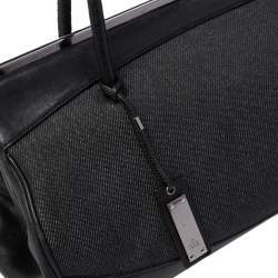 مملوكة مسبقًا Gucci Black Denim and Leather Vintage Slide Frame Shoulder Bag