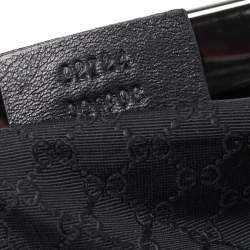 مملوكة مسبقًا Gucci Black Denim and Leather Vintage Slide Frame Shoulder Bag