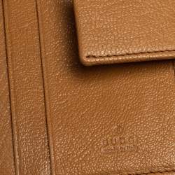 Gucci Tan Leather Interlocking G Studded French Wallet