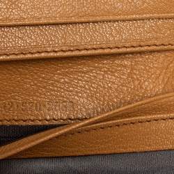 Gucci Tan Leather Interlocking G Studded French Wallet