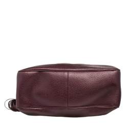 مملوكة مسبقًا حقيبة كتف غوتشي سوهو جلد عنابي ميتاليك كبيرة بسلسلة