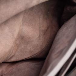 مملوكة مسبقًا حقيبة غوتشي ليدي لوك بامبو جلد رصاصي كبيرة بيد علوية