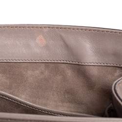 مملوكة مسبقًا حقيبة غوتشي ليدي لوك بامبو جلد رصاصي كبيرة بيد علوية