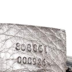 Pre Owned Gucci Metallic Grey Leather Soho Small Messenger Bag