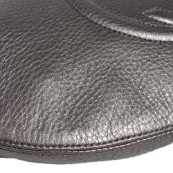 Pre Owned Gucci Metallic Grey Leather Soho Small Messenger Bag