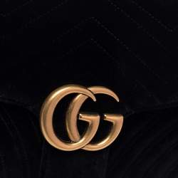 مملوكة مسبقًا حقيبة كتف غوتشي مارمونت جلد ماتيلاس أسود صغيرة 