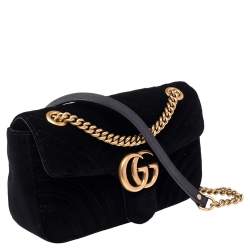 مملوكة مسبقًا حقيبة كتف غوتشي مارمونت جلد ماتيلاس أسود صغيرة 