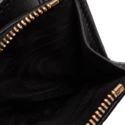 مملوكة مسبقًا محفظة غوتشي جلد ميكروغوتشيسيما أسود ثنائية الطي 