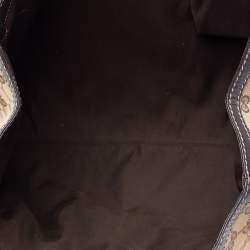 Pre Owned Gucci Beige/Ebony GG Canvas and Leather New Ladies Web Tote