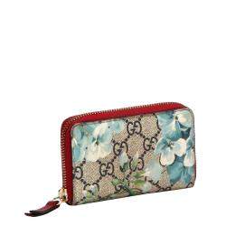 مملوكة مسبقًا Gucci Brown/Beige Fabric Coated Canvas Blooms Wallet