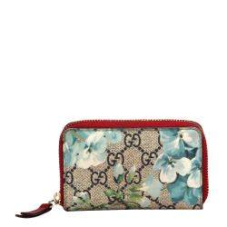 مملوكة مسبقًا Gucci Brown/Beige Fabric Coated Canvas Blooms Wallet