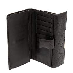 Pre Owned محفظة غوتشي كونتينينتال جلد غوتشيسيما بني ثنائية الطيه