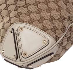 Pre Owned Gucci Beige/Brown GG Canvas and Leather Medium Babouska Indy Hobo