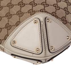 Pre Owned Gucci Beige/Brown GG Canvas and Leather Medium Babouska Indy Hobo