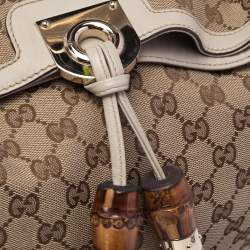 Pre Owned Gucci Beige/Brown GG Canvas and Leather Medium Babouska Indy Hobo