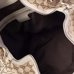 Pre Owned Gucci Beige/Brown GG Canvas and Leather Medium Babouska Indy Hobo