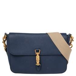 مملوكة مسبقًا Gucci Blue Leather Jackie Shoulder Bag