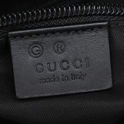 Pre Owned Gucci Black Canvas Web Detail Tote