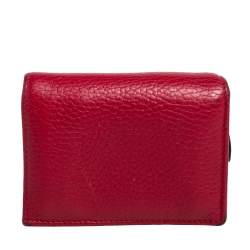 Gucci Red Leather GG Marmont Compact Folded Wallet