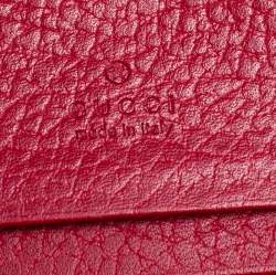 Gucci Red Leather GG Marmont Compact Folded Wallet