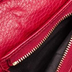 Gucci Red Leather GG Marmont Compact Folded Wallet