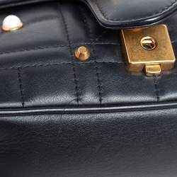 مملوكة مسبقًا حقيبة كتف غوتشي مارمونت  GG جلد ماتيلاس أسود مزين باللؤلؤ 