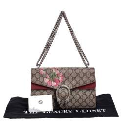 Pre Owned Gucci Beige GG Supreme Canvas and Suede Small Dionysus Shoulder Bag