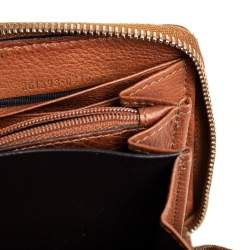 Gucci Beige/Brown GG Canvas and Leather Tassel Zip Around Wallet