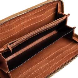 Gucci Beige/Brown GG Canvas and Leather Tassel Zip Around Wallet
