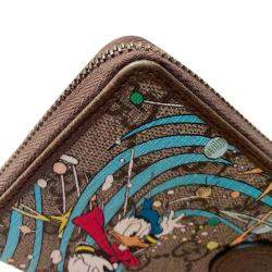 Gucci Brown GG Canvas Gucci x Disney Donald Duck Continental Wallet