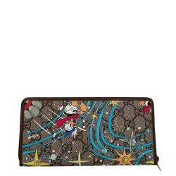 Gucci Brown GG Canvas Gucci x Disney Donald Duck Continental Wallet