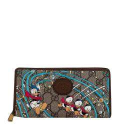 Gucci Brown GG Canvas Gucci x Disney Donald Duck Continental Wallet