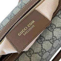 Gucci Beige/Brown GG Canvas Embroidered Bsoton Bag 