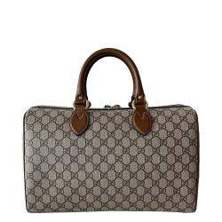 Gucci Beige/Brown GG Canvas Embroidered Bsoton Bag 