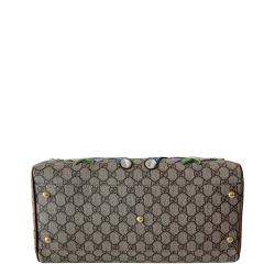 Gucci Beige/Brown GG Canvas Embroidered Bsoton Bag 