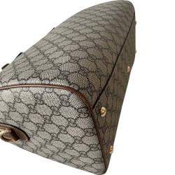 Gucci Beige/Brown GG Canvas Embroidered Bsoton Bag 
