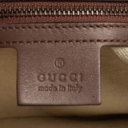 Pre Owned Gucci Brown Patent Leather Medium Bright Bit Tote