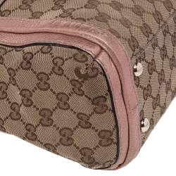 مملوكة مسبقًا حقيبة ساتشل غوتشي بيل كانفاس GG وجلد بيج 
