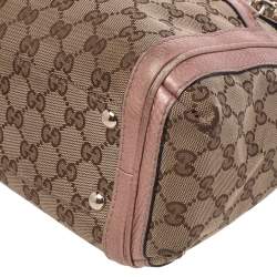 مملوكة مسبقًا حقيبة ساتشل غوتشي بيل كانفاس GG وجلد بيج 