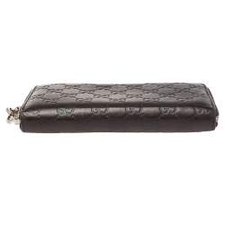 Gucci Brown Guccissima Leather Zip Around Wallet