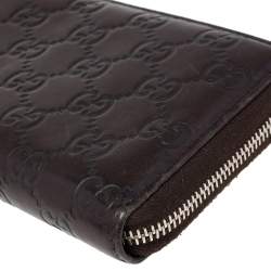 Gucci Brown Guccissima Leather Zip Around Wallet