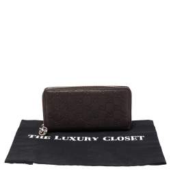 Gucci Brown Guccissima Leather Zip Around Wallet
