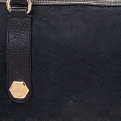 Gucci Black GG Canvas Small Charmy Boston Bag
