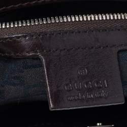 مملوكة مسبقًا حقيبة هوبو غوتشي رينز جلد وكانفاس مثقب بيج/بني