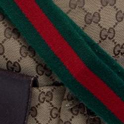 Pre Owned Gucci Beige GG Canvas Medium Web Double Pocket Messenger Bag