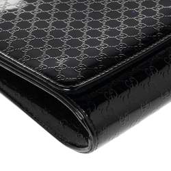 مملوكة مسبقًا حقيبة كلتش غوتشي برودواي متوسطة جلد لامع مايكروغوتشيسيما أسود